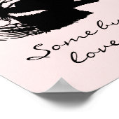 いくつかのバニーラブプンパステルピンクと黒い影 ポスター (角)