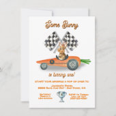 いくつかのバニーレースカーイースター春誕生日 招待状 (正面)