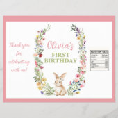 いくつかのバニーワイルドフラワー誕生日チップバッグラッパー チラシ (正面)