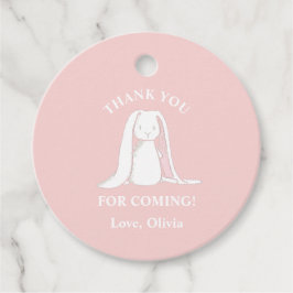 いくつかのバニーワンピンクギンガム誕生日紙プラット フェイバータグ