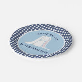 いくつかのバニーワンブルーギンガム誕生日 ペーパープレート (アングル)