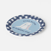 いくつかのバニーワンブルーギンガム誕生日 ペーパープレート (アングル)