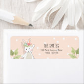 いくつかのバニー差出人住所ラベルイースターピンクガール ラベル (インサイチュ)