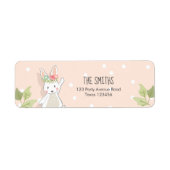 いくつかのバニー差出人住所ラベルイースターピンクガール ラベル (正面)