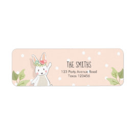 いくつかのバニー差出人住所ラベルイースターピンクガール ラベル