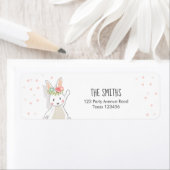 いくつかのバニー差出人住所ラベルイースターピンクガール ラベル (インサイチュ)