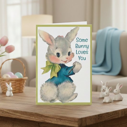 いくつかのバニー愛あなたヴィンテージレトロイースター カード