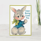 いくつかのバニー愛あなたヴィンテージレトロイースター カード (正面)