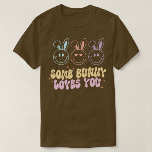 いくつかのバニー愛あなた幸せな顔イースターギフト Tシャツ (デザイン正面)