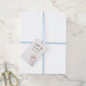 いくつかのバニー感謝メッセージカードピンクの女の子イースター ギフトタグ (より糸付き)