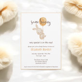 いくつかのバニー水色バルーンバニー赤ちゃんシャワー 招待状