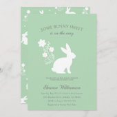 いくつかのバニー甘いフローラの赤ちゃんシャワー 招待状 (正面/裏面)