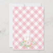 いくつかのバニー誕生日招待状フローラとピンク 招待状 (裏面)