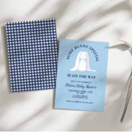 いくつかのバニー赤ちゃんシャワーブループレイド 招待状