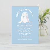 いくつかのバニー赤ちゃんシャワーブループレイド 招待状 (スタンド正面)