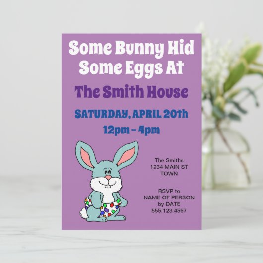 いくつかのバニー隠し卵イースター卵狩り 招待状 (スタンド正面)
