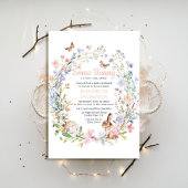 いくつかのバニー魅惑の野草の庭の赤ちゃんシャワー 招待状