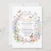 いくつかのバニー魅惑の野草の庭の赤ちゃんシャワー 招待状 (正面)