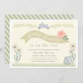 いくつかのバニー黄男女兼用色の赤ちゃんシャワー 招待状