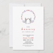 いくつかのバンニーが1を回している、春誕生日 招待状 (正面)