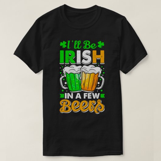 いくつかのビールでアイルランド語をSt patricks day・ビールL Tシャツ (デザイン正面)