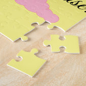 いくつかのピンクの雲と黄色の日の出 ジグソーパズル (側面)