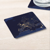 いくつかのヨーロッパおよび北欧の都市の都市の照明。 スクエアペーパーコースター (アングル)