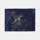 いくつかのヨーロッパおよび北欧の都市の都市の照明。 フリースブランケット (正面(横))