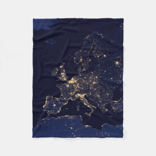 いくつかのヨーロッパおよび北欧の都市の都市の照明。 フリースブランケット (正面)