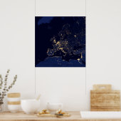 いくつかのヨーロッパおよび北欧の都市の都市の照明。 ポスター (キッチン)