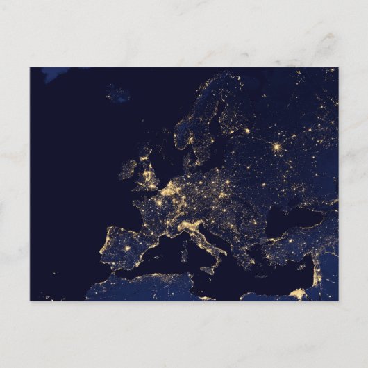 いくつかのヨーロッパおよび北欧の都市の都市の照明。 ポストカード (正面)