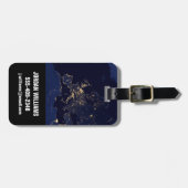 いくつかのヨーロッパおよび北欧の都市の都市の照明。 ラゲッジタグ (正面横)