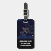 いくつかのヨーロッパおよび北欧の都市の都市の照明。 ラゲッジタグ (正面縦)