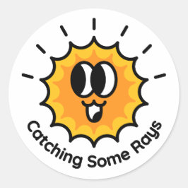 いくつかのレイのサンステッカーをキャッチ ラウンドシール