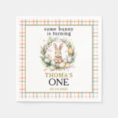 いくつかの復活祭バニーが1日の誕生日を回している スタンダードカクテルナプキン (正面)