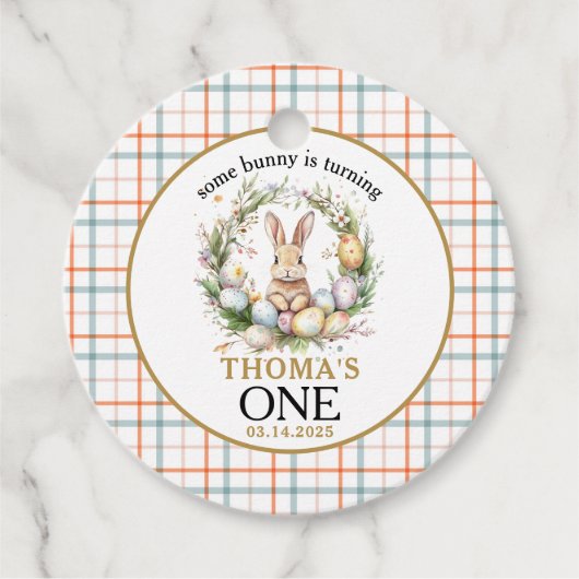 いくつかの復活祭バニーが1日の誕生日を回している フェイバータグ (正面)