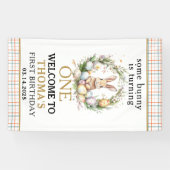 いくつかの復活祭バニーが1日の誕生日を回している 横断幕 (横)