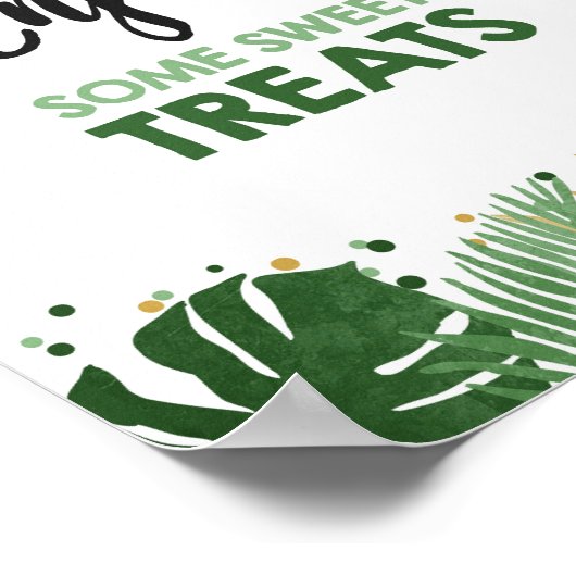 いくつかの楽しむスイートトリートトロピカルサファリ誕生日 ポスター (角)