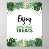 いくつかの楽しむスイートトリートトロピカルサファリ誕生日 ポスター (正面)