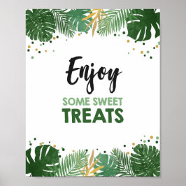 いくつかの楽しむスイートトリートトロピカルサファリ誕生日 ポスター