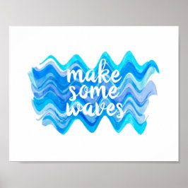 いくつかの波を青と白の水色の引用文する ポスター