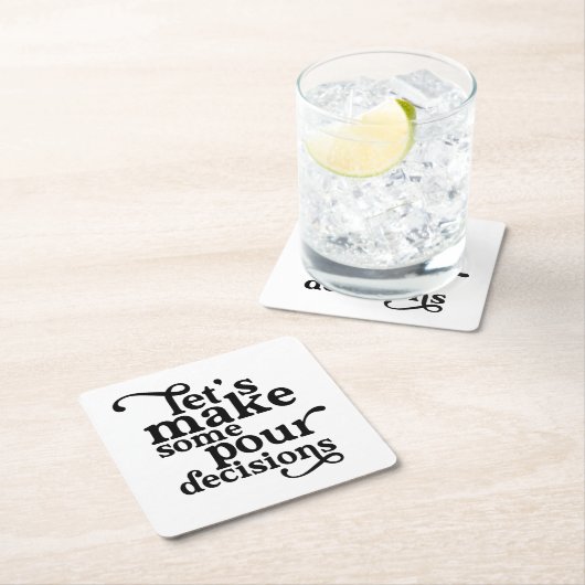 いくつかの注ぎ決定ショットグラスを作ろう スクエアペーパーコースター (インサイチュ)