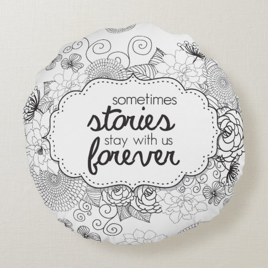 いくつかの物語は永遠に私たちと一緒に装飾用クッション ラウンドクッション (裏面)