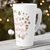 いくつかの私の休日のお気に入りの物事イラストレーション カフェラテマグ