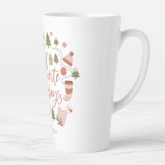 いくつかの私の休日のお気に入りの物事イラストレーション カフェラテマグ (右)