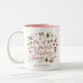 いくつかの私の休日のお気に入りの物事イラストレーション ツートーンマグカップ (左)