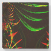 いくつかの葉草の花びら、花の色 ストーンコースター (正面)