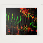 いくつかの葉草の花びら、花の色 タペストリー (正面(横))