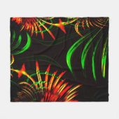 いくつかの葉草の花びら、花の色 フリースブランケット (正面(横))