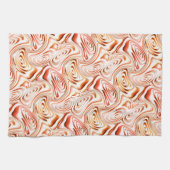 いくつかの赤い花または蝶を形成する繰り返し キッチンタオル (横)